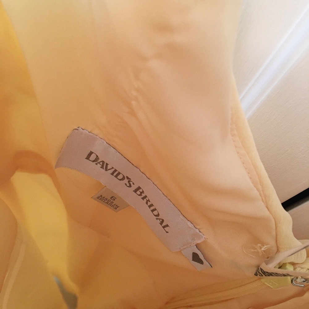 David’s Bridal Canary Bridesmaid Dress